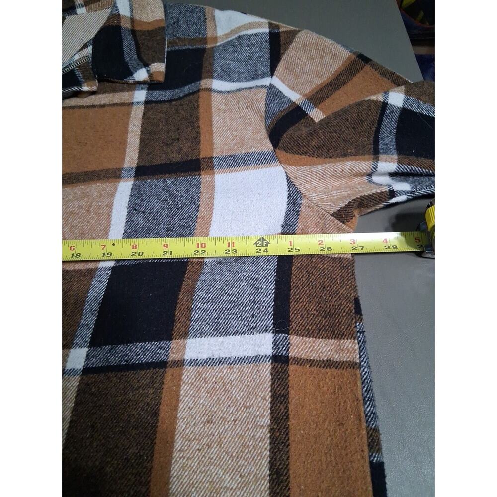 Unbranded Women 3X Brown Plaid Flannel Oversized Button-Up Long Sleeve Shacket - Picture 3 of 7